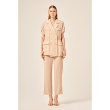 Ftz Women Kadın Crep Pantolonlu Takım Beige 31173 Beige