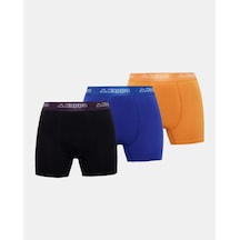 Kappa Logo Fuego 3 Pack Erkek Siyah-turuncu-lacivert Slim Boxer