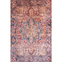 Artloop Fuga Kadife Dokulu Renkli Vintage Desenli Halı Ka 11