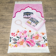 Çocuk Seccadesi 45 82 Cm, İnci Tesbihli Asetat Kutulu Set-pembe Çok Renkli