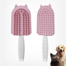 Silikon Tüy Toplayıcı Tarak, Kedi Tarağı, Kedi Fırçası, Evcil Hayvan Bakım Tarağı, Tüy Temizlem Pembe
