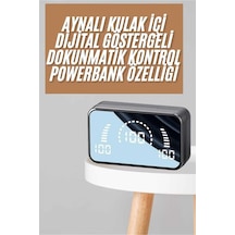 Powerbankli Bluetooth Kulaklık Yüksek Ses Aynalı Çift Dijital Gösterge Ekranı -