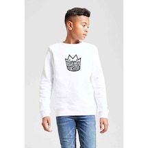 Tshirthane Smalls Hiphop Rap Baskılı Unisex Çocuk Beyaz Sweatshirt Beyaz
