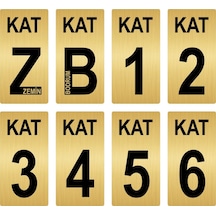 Apartman Bina Kat Numarası Levhası 9X18 cm Altın Renk