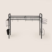 Evye Üstü Metal Bulaşıklık Ve Mutfak Organizeri - Siyah - 36x71x48 Cm Çok Renkli
