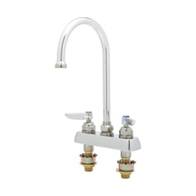 T&s B-1141-xs Güverte Montajlı Çalışma Tahtası Musluğu, 10 Cm Merkezli, Döner Kaz Boyunluğu, Kol Kolları Ve 5 Cm Şaft Açık Beyaz