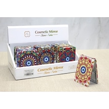 Büro Ev Ofis Personel Hediyesi İçin Taşlı İnce Dörtgen Stil El Aynası Çok Renkli