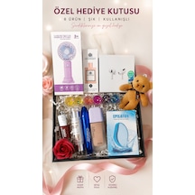 Makyaj Seti + Mini El Fanı + Bluetooth Kulaklık + Çanta Boy Parfüm + Fondöten+ Maskara+ Ruj
