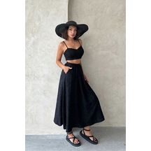 Verymoda Nakışlı Etek F1901 Siyah Siyah