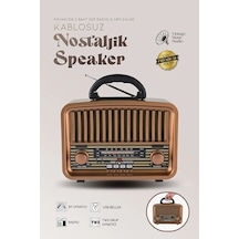 Retro Görünümlü Bluetooth Radyo Fm/am/sw Hoparlör Usb Tf Müzik Çalar Tws Destekli Nostaljik Radyo