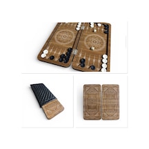 2026 Tavla Seyahat Mini Mobil Çanta Cep Kamp Piknik Kafe Tavla Seti 24 X 12 Cm Ceviz İnce Desenli