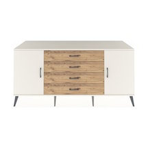 Kronos Konsol 2 Raflı 4 Çekmeceli 2 Kapaklı 176x59x83 Aytaşı-aytaşı/çam Aytaşı/çam