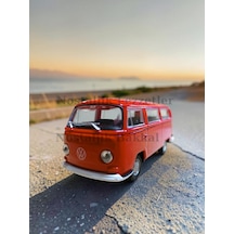 Nostaljik Kırmızı Volkswagen Type 2 1/32 Ölçek Metal Çek Bırak Kapılar Açılır Model Araba Çok Renkli