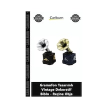 Özel Üretim Nostaljik Retro Ofis Hediyelik Gramofon Tasarımlı Vintage Dekoratif Biblo Reçine Obje