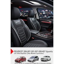 Titanyum Serisi Lüks Keten Oto Koltuk Kılıfı- Peugeot 206-207-208-306-307-407- Uyumlu Beyaz