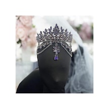 Alınlıklı Gelin,kına,nişan,söz,after,bride,party Taç Mor - 729058711 Mor