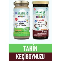 Ekoloji Market Organik Çiğ Tahin 230 G + Organik Keçiboynuzu Özü 290 G