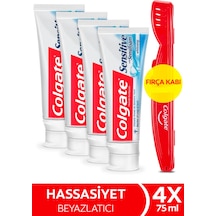 Colgate Sensitive Sensifoam Beyazlatıcı Diş Macunu 4 x 75 ML + Fırça Kabı