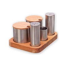 Kısmet Baharatlık Tuzluk Takımı 5'li Ahşap Kbt133 Diğer