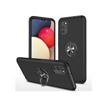 Newface - 371 - Samsung Galaxy A02s Kılıf Elit Yüzüklü Kapak - Ece-umay - - Siyah Sıyah