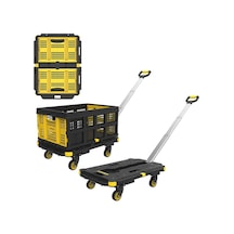 Stanley Pc532b 137kg 62x45cm Dört Tekerli Çekme Kollu Yük Ve Paket Taşıma Arabası + Ft505 25kg Katlanır Çok Amaçlı Taşıma Sepeti