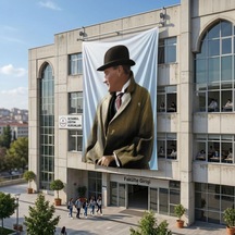 Sivil Mustafa Kemal Atatürk Poster Bayrak Raşel Kumaş 6x9 Metre Ata18 Diğer