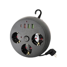 Akım Korumalı Priz Usb Ve Type C Girişli 3lü Priz 2 Metre Kablo Dayanıklı Diğer