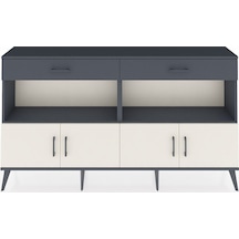 Arges Konsol 2 Raflı 2 Çekmeceli 4 Kapaklı 176x30x99 Antrasit-aytaşı/antrasit Aytası/antrasıt - Antrasıt