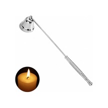 Hareketli Baş Çelik Silver 22 Cm Dekoratif Çan Dizayn Saplı Mum Söndürücü Cin818slv Gümüş