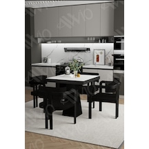 Avvio Sirius Lake Mdf Ayak Tokyo Demonte Sandalye 80x80 Yemek Masası Mutfak Masası 4 Kişilik Beyaz