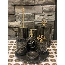 Toros Siyahı Mermer 7'li Banyo Seti Beyaz