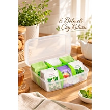 Porsima 1178 Premium 6 Bölmeli Poşet Çay Kutusu Sallama Çay Kutusu Yeşil