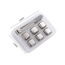 304 Paslanmaz Çelik Buz Küpleri Gıda Sınıfı Dondurulmuş Buz Tartar Seti İçecek Bira Viski Buz Küpleri Metal Buz Küpleri 6 Gümüş