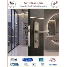 Trendhomm Lama Aynalı - Nikel Saten - Wc Banyo Kapı Kolu - Sol