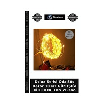 Delux Serisi Oda Süs Dekor 10 Mt Gün Işığı Pilli Peri Led Kl:500