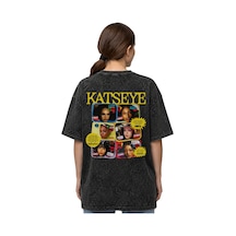 Sevbano Katseye Kpop Müzik Grubu Sırt Baskılı Unisex Oversize Eskitme Yık Siyah