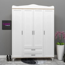 Kraliçe Gardırop Mdf Beyaz