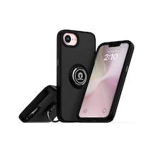 Apple iPhone Uyumlu  16e Uyumlu Kılıf Montreal Yüzüklü Silikon Kapak - Siyah