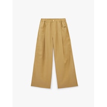 Koton Modal Kumaş Beli Lastikli Cepli Düz Geniş Paça Baggy Pantolon Khakı 6sak40161ew Haki