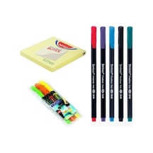 Rubenis Postit+Keçe Uçlu Kalem+Fosforlu Kalem 3'lü Set
