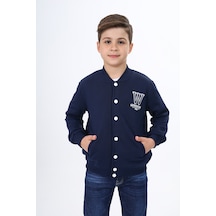 Toontoy Erkek Çocuk Okul Nakışlı Hırka Lacivert