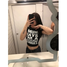 Mum Says İm A Angel Baby Tee Tshirt Siyah