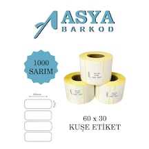 Etiket - Kuşe Etiket 60x30 1000 Sarım 1 Rulo 30x60 Etiket - Kuşe Etiket 60x30 1000 Sarım 1 Rulo 30x60