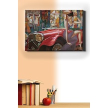 Webstyle Sayılarla Boyama Seti Kasnaklı Kırmızı Arabal Ve Kadın 60 X 75 Cm