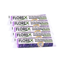 Florex 40 Litre Büzgülü Lavanta Kokulu Çöp Torbası Poşeti / 55 x 60 CM - 10 Adetlik 5 Rulo