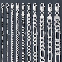 2.1 Mm Gümüş Figaro Zincir - 0.60 Mikron (510787354)