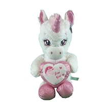 63019 Peluş 60 Cm Kalpli Boynuzlu At Pembe