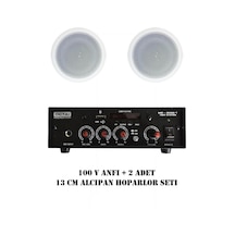 100v Anfi Ve 2 Adet 13 Cm Alçıpan Tavan Hoparlör Seti