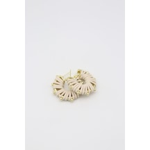 Çelik Küpe 14 K-17202 30mm Çok Renkli