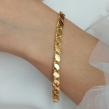 Altınbeyı 22 Ayar Altın Arpa Pullu Zincir Bileklik 6mm Kalınlık 19 Cm 9.06 Gr. Aby22bl006 Çok Renkli